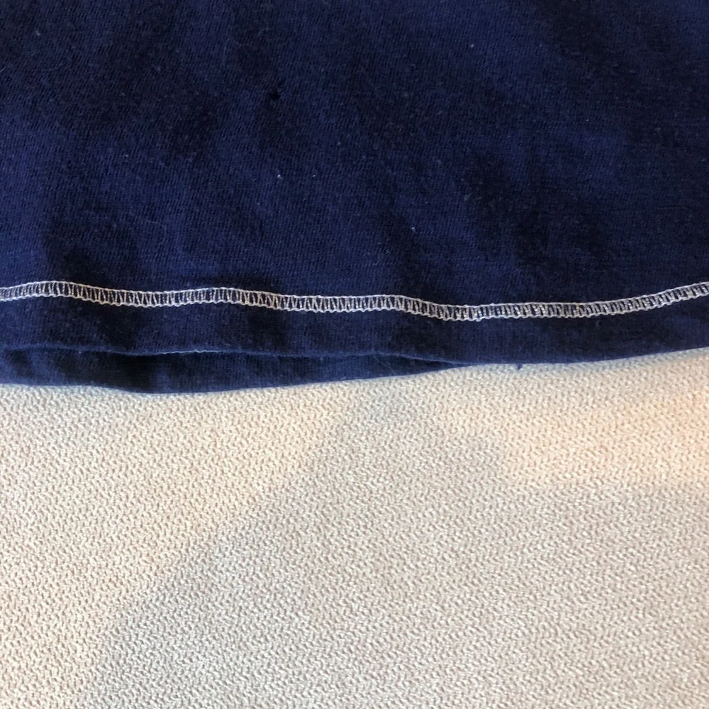 Justice Navy and Gray Buttoned Top